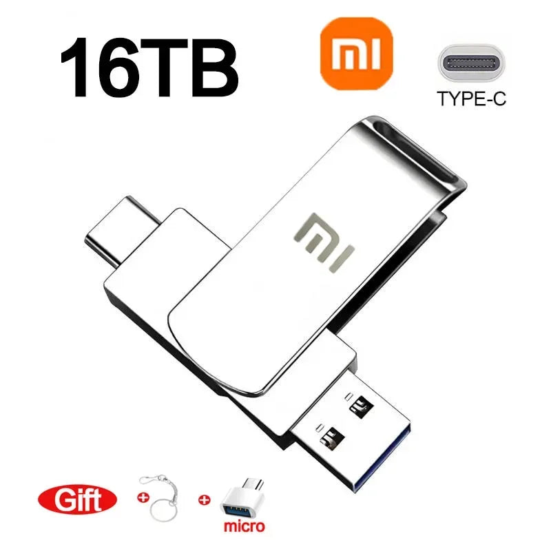 Xiaomi 16TB USB 3.0 Pen Drive 8TB 4TB High Speed Transfer Metal SSD Pendrive Cle Portable U Disk Flash Drive Memoria USB Stick